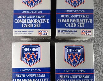 NFL Pro Set Super Bowl XXV Limited Edition Silver Anniversary Commemorative  Card Set - Etsy