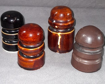 Lot of 4 Small Porcelain Insulators