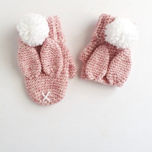 PATTERN ONLY Crochet Bunny Gloves. Fingerless and Mitten options. child/todder gloves image 1