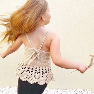 PATTERN ONLY - Crochet Juniper Top. Children&#39;s Lace peplum crop top.