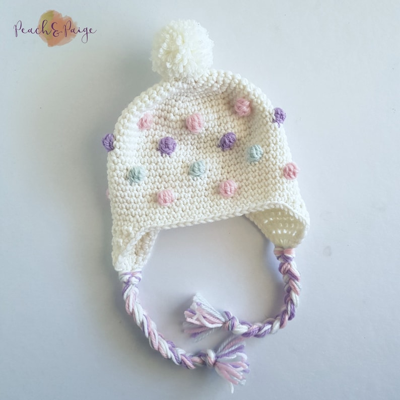 PATTERN ONLY Baby/Toddler gumdrop beanie/beanie crochet pattern/bobble beanie/crochet hat image 5