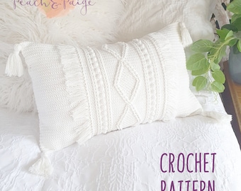 PATTERN ONLY - Crochet Tribal Dreams Pillow. Boho Decor