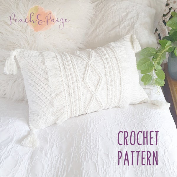 PATTERN ONLY - Crochet Tribal Dreams Pillow. Boho Decor