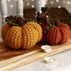 PATTERN ONLY - Berry Beautiful Pumpkins, Crochet fall decor, modern vintage farmhouse style crochet pumpkins