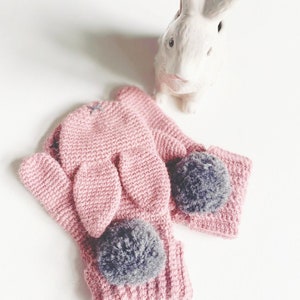 PATTERN ONLY Crochet Bunny Gloves. Fingerless and Mitten options. child/todder gloves image 4