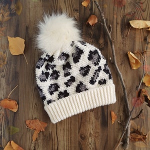 PATTERN ONLY Baby/Toddler Leopard Print Slouch Beanie. image 4