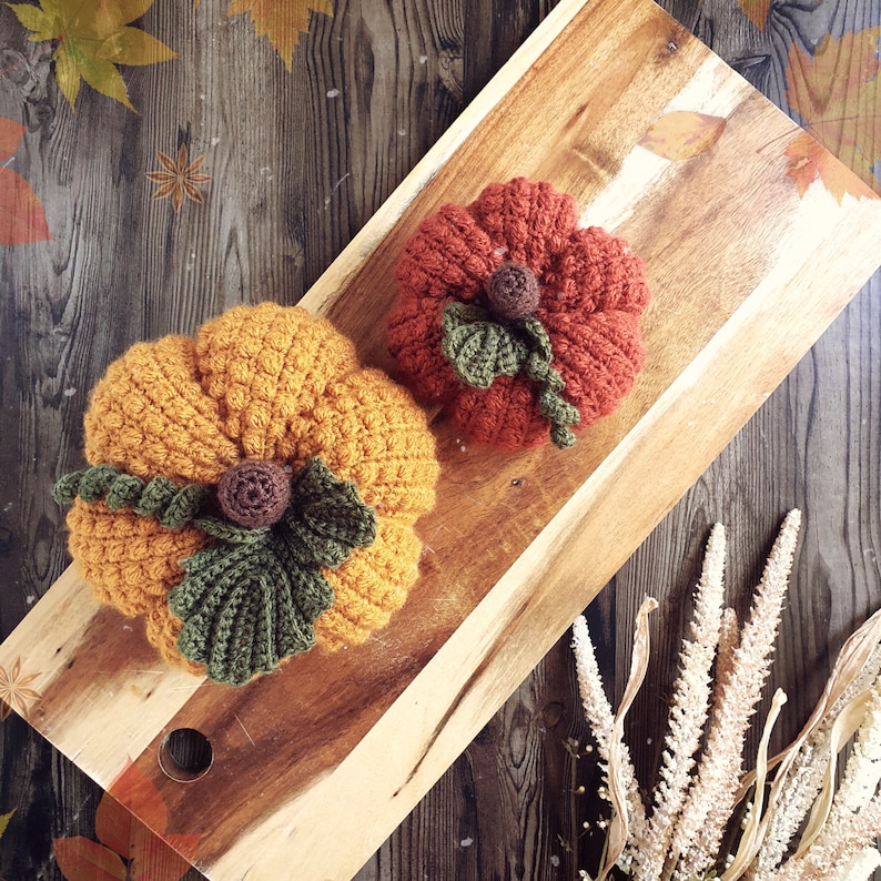 PATTERN ONLY Berry Beautiful Pumpkins, Crochet fall decor, modern vintage farmhouse style crochet pumpkins image 4