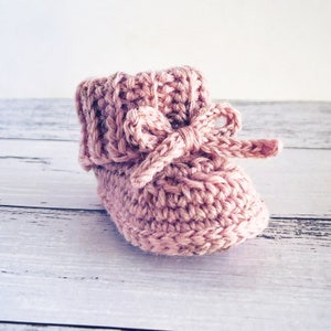 PATTERN ONLY Crochet Hayden Booties. Rib Cuff Pom Pom Booties image 3