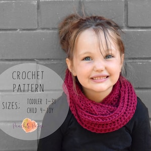 PATTERN ONLY - Avery Infinity Scarf Crochet Ribbed infinity scarf/toddler accessories/beginner crochet pattern/crochet scarf pattern
