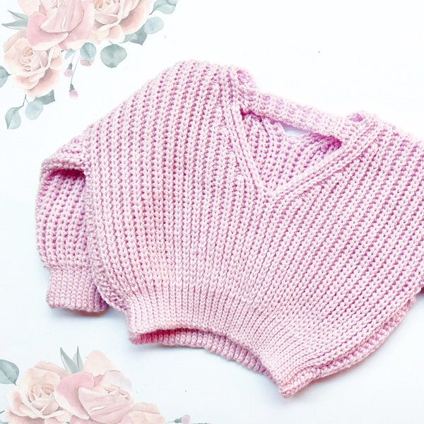PATTERN ONLY - Crochet Zara Sweater. Cropped Oversized Pullover. Chunky Crochet Jumper. Toddler Childrens Jumper.