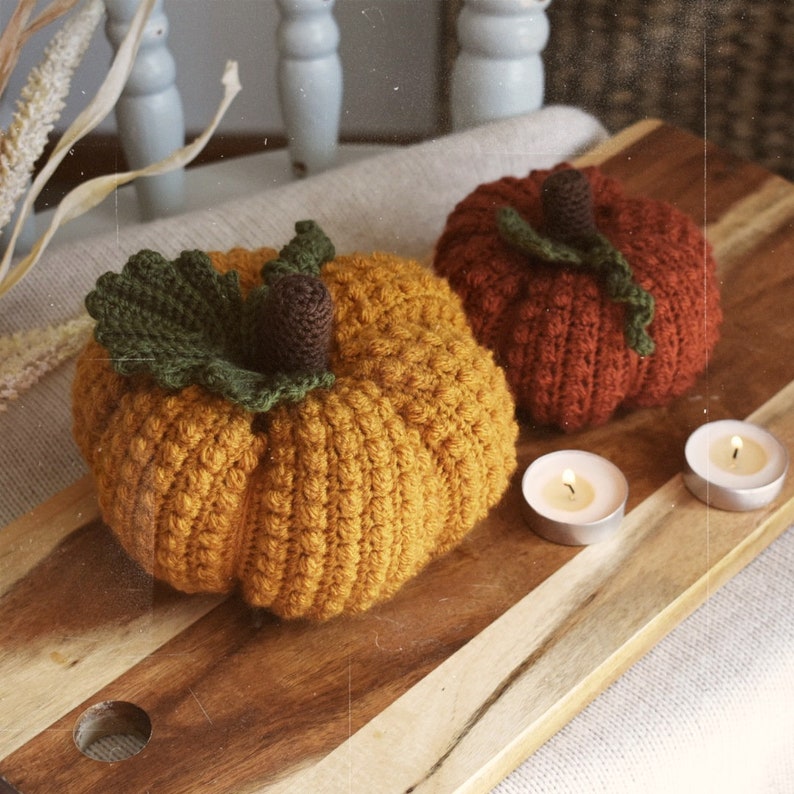 PATTERN ONLY Berry Beautiful Pumpkins, Crochet fall decor, modern vintage farmhouse style crochet pumpkins Bild 6
