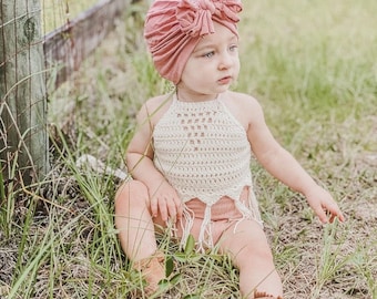 PATTERN ONLY - Baby/Child Boho Crochet Halter Top