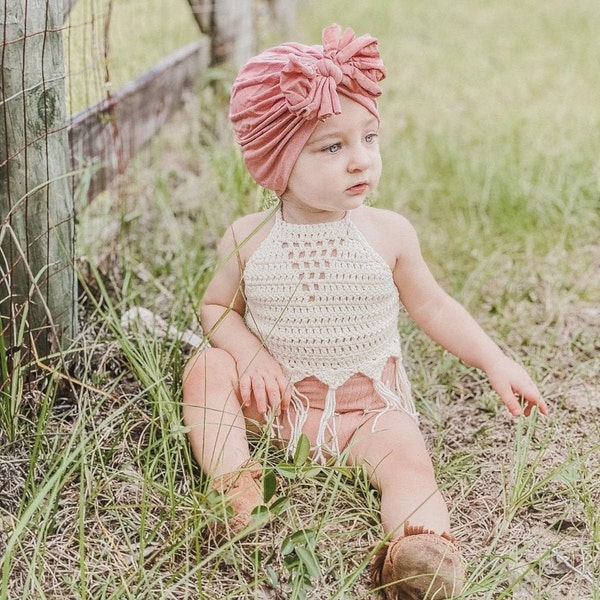 PATTERN ONLY - Baby/Child Boho Crochet Halter Top