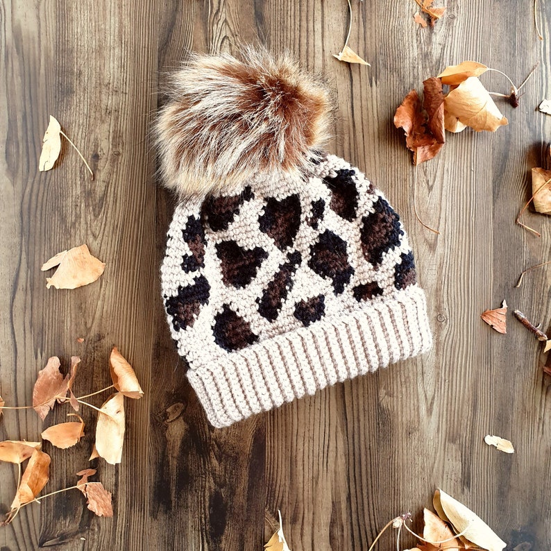 PATTERN ONLY Baby/Toddler Leopard Print Slouch Beanie. image 5