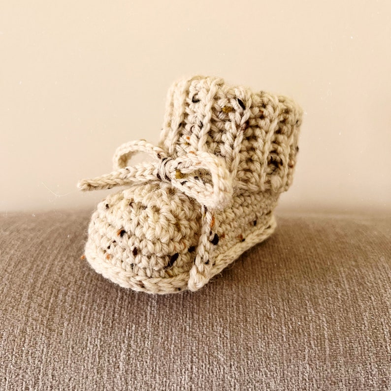 PATTERN ONLY Crochet Hayden Booties. Rib Cuff Pom Pom Booties image 6