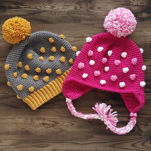 PATTERN ONLY Baby/Toddler gumdrop beanie/beanie crochet pattern/bobble beanie/crochet hat image 2