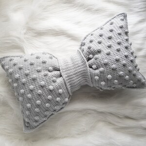 PATTERN ONLY Crochet Bobble Bow Pillow Pattern. DIY nursery decor. image 4