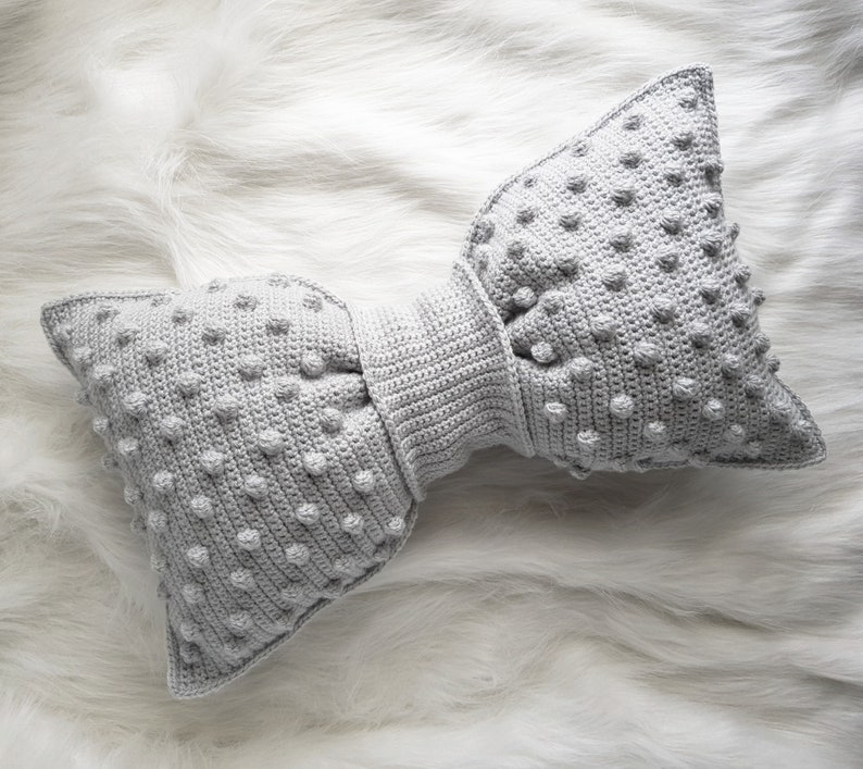 PATTERN ONLY Crochet Bobble Bow Pillow Pattern. DIY nursery decor. image 4