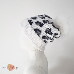 PATTERN ONLY Child/Adult Leopard Print Slouch Beanie. image 3