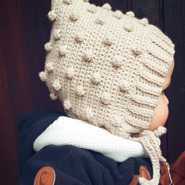 PATTERN ONLY - Baby/Infant Bobble Pixie Bonnet