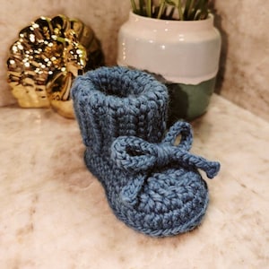 PATTERN ONLY Crochet Hayden Booties. Rib Cuff Pom Pom Booties image 7