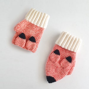 PATTERN ONLY - Crochet Fox Gloves. Fingerless and Mitten options. child/todder gloves