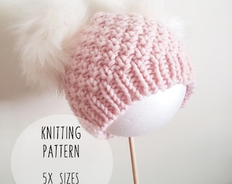 PATTERN ONLY - Baby/Child Chunky Knit Stephanie beanie.