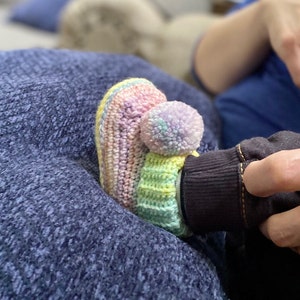 PATTERN ONLY Crochet Hayden Booties. Rib Cuff Pom Pom Booties image 9