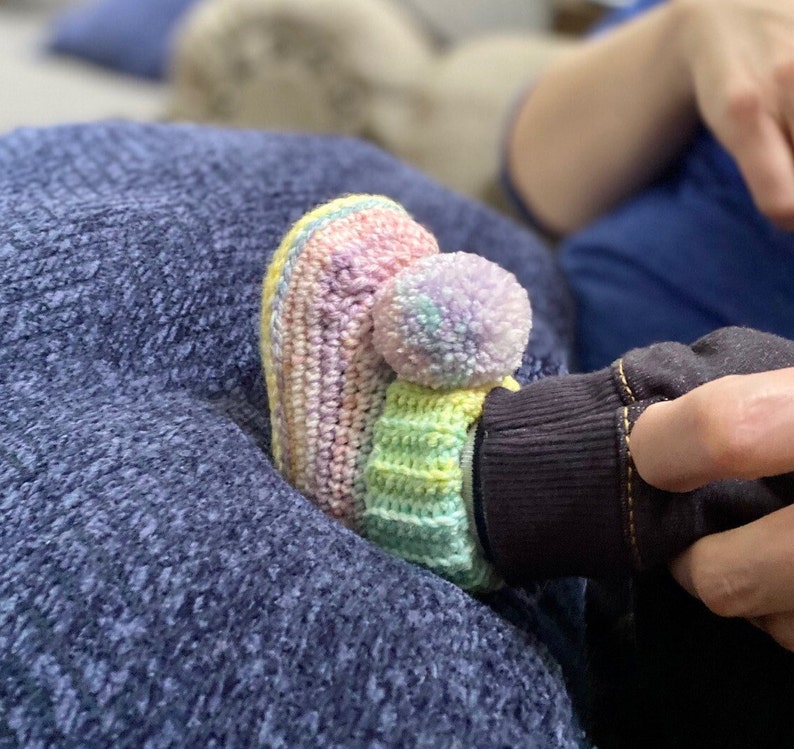 PATTERN ONLY Crochet Hayden Booties. Rib Cuff Pom Pom Booties image 9