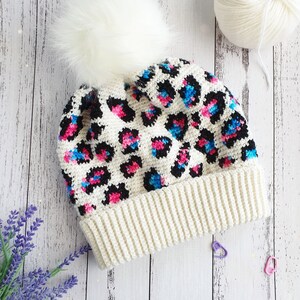 PATTERN ONLY Baby/Toddler Leopard Print Slouch Beanie. image 6