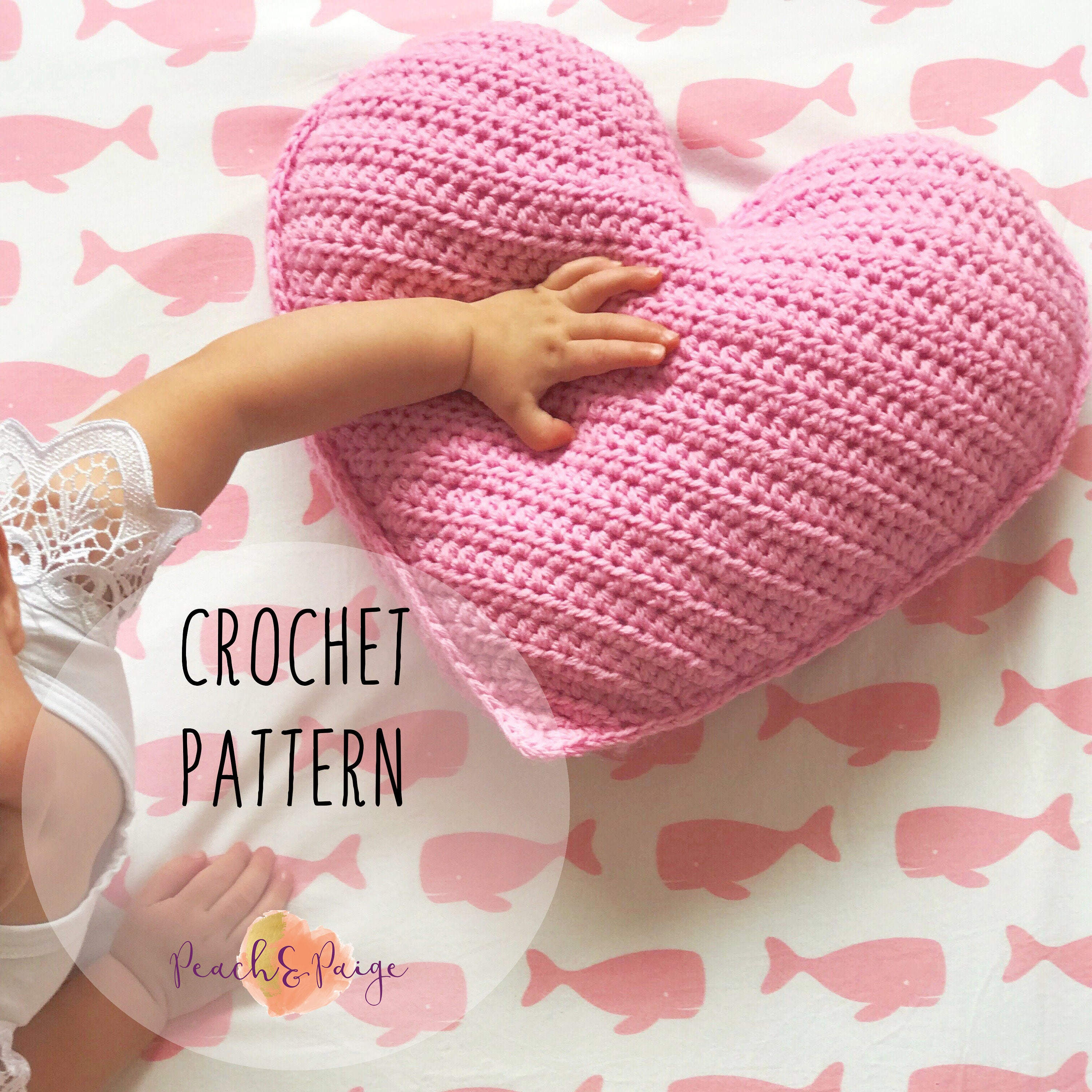 tutorial cuscino cuore uncinetto,crochet heart pillow 