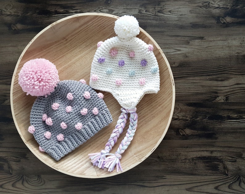 PATTERN ONLY Baby/Toddler gumdrop beanie/beanie crochet pattern/bobble beanie/crochet hat image 6