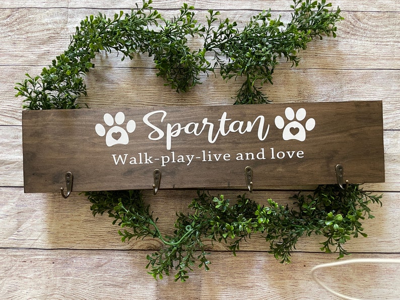 Personalized Dog Leash Holder For Wall image 7