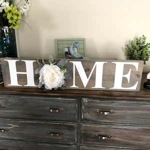 Horizontal Home Wood Sign: Farmhouse Style Decor