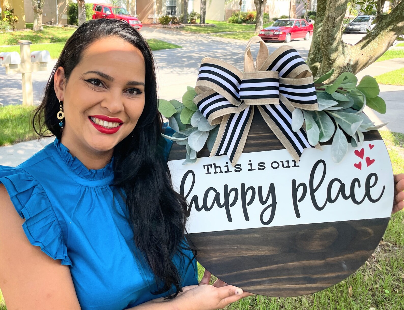 Front Door Decor This is Our Happy Place Front Door Wreath Etsy