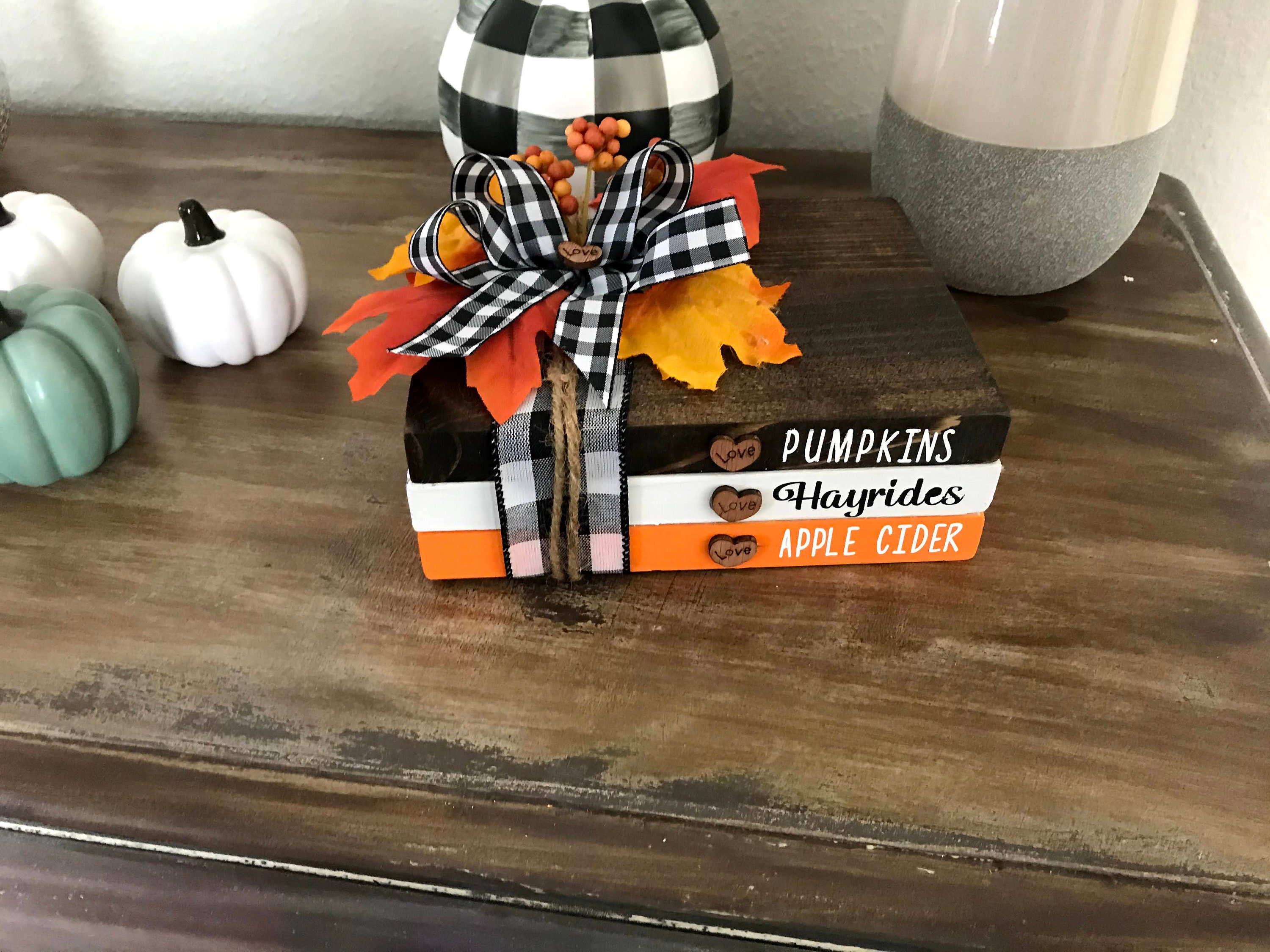 Farmhouse Book Stacks Farmhouse Decor Fall Sweet Fall | Etsy