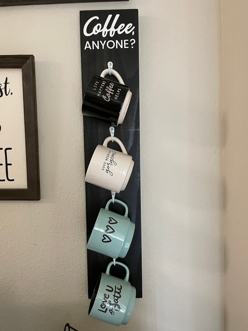 Coffee Mug Wall Rack but First Coffee Sign Farmhouse Wall Etsy