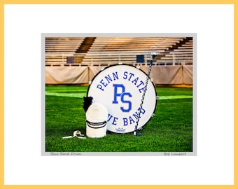 Penn State Blue Band Drum Photo – Signed Matted Art Print