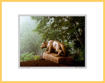 Nittany Lion Shrine Photo – Penn State Art, Signed & Matted