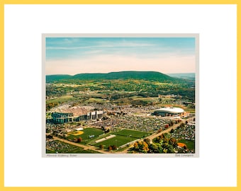 Mount Nittany, Beaver Stadium and Bryce Jordan Center photo at Penn State - Hand Signed, Matted, Titled & available in 2 sizes