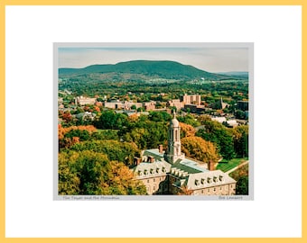 Penn State Aerial Photograph, Old Main and Mount Nittany, Matted Print