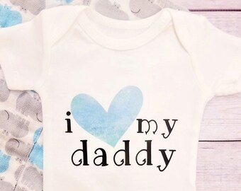 I Love My Daddy Bodysuit, Gifts for Dad, Father's Day Outfit, Daddy's Son, Daddy and Me, Baby Boy Outfit, Baby Clothing, New Dad Gift, Blue