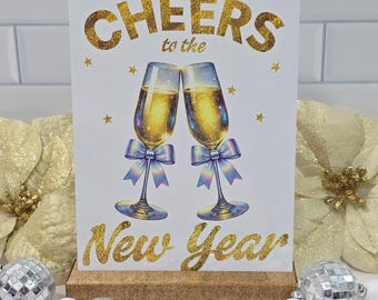 New Years Eve Metal Sign, Cheers to the New Year, New Years Decorations, NYE Party Decor