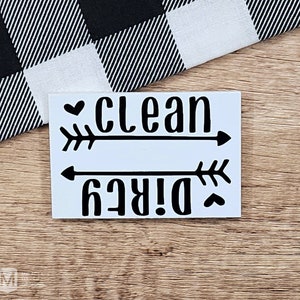 Clean Dirty Dishwasher Magnet, Reversible Dishwasher Magnet, Dishes Magnet, Black and White Magnet, Rustic Kitchen Magnet, Housewarming Gift