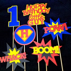 Superhero Photobooth Props, Superhero Party Decorations, Superhero Text Bubbles, POW, ZAP, BOOM, Superhero Table Decorations, Party Props