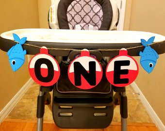 Ofishally One High Chair Banner, 1st Birthday Banner, Ofishally One Party Decorations, Fishing Birthday Decor, Ofishally One Birthday Banner