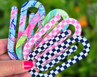 Jumbo Acrylic Paperclip Bookmark, Trendy and Stylish Designs, Book Lover Accessory, Cute School Supplies, Book Club Gifts, Planner Accessory