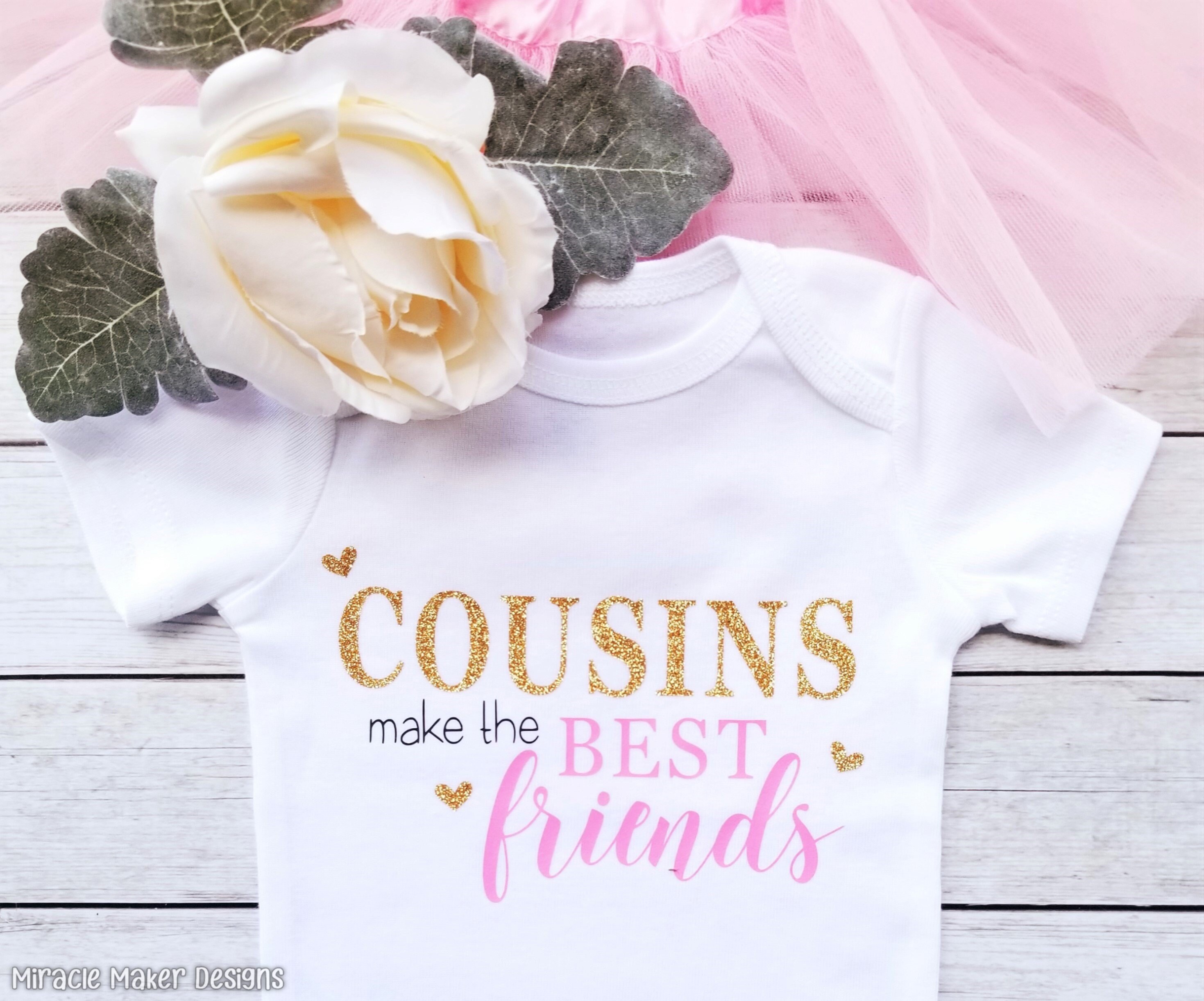 Cousins Make the Best Friends Bodysuit Cousin Baby Gift pic