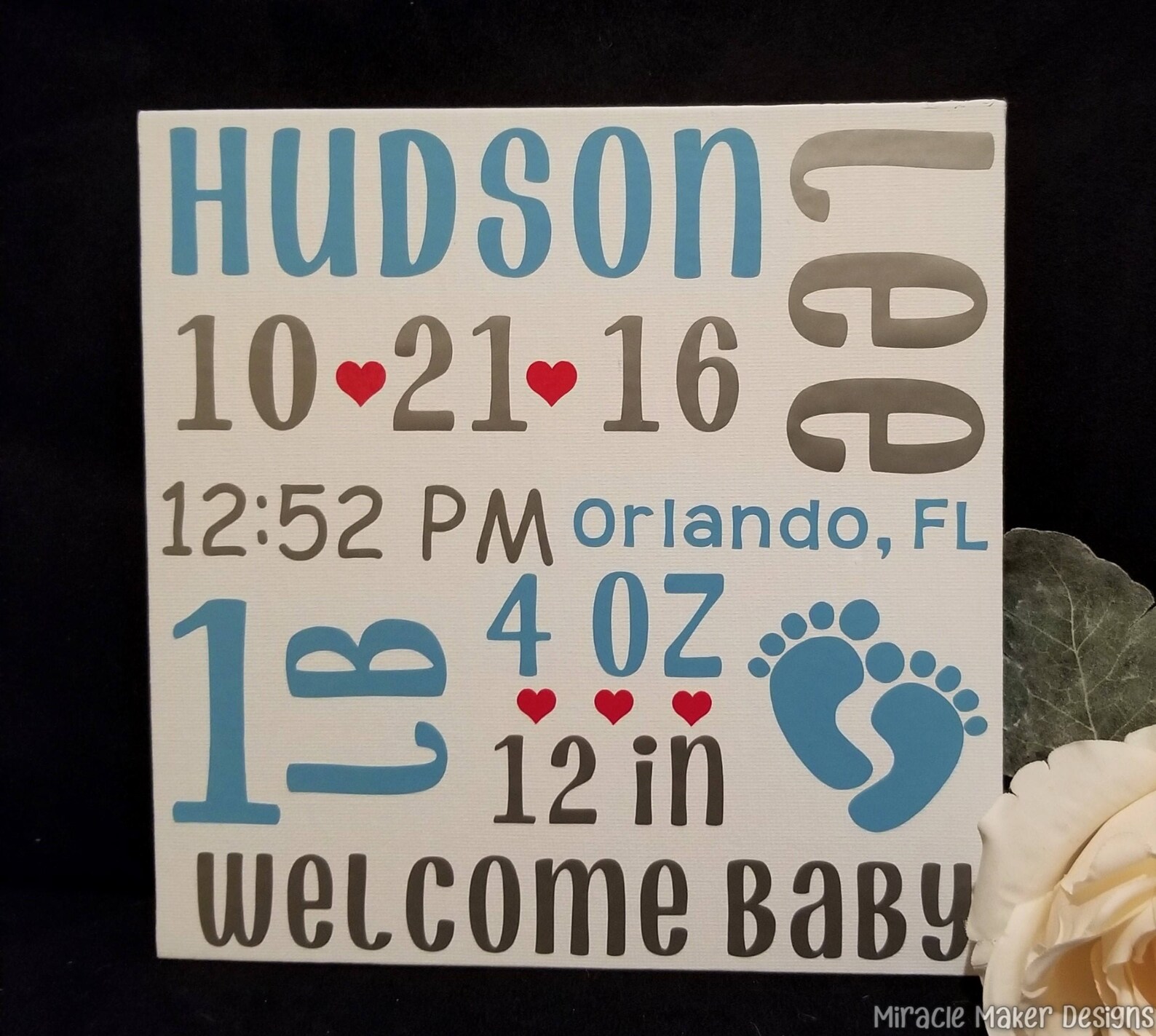 Personalized Birth Announcement Sign, Birth Stat Sign, Baby Name Art ...