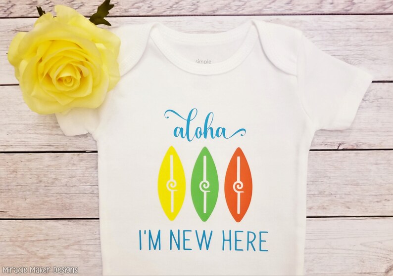 Aloha Baby Bodysuit, Aloha I'm New Here, Hawaiian Baby Outfit ...
